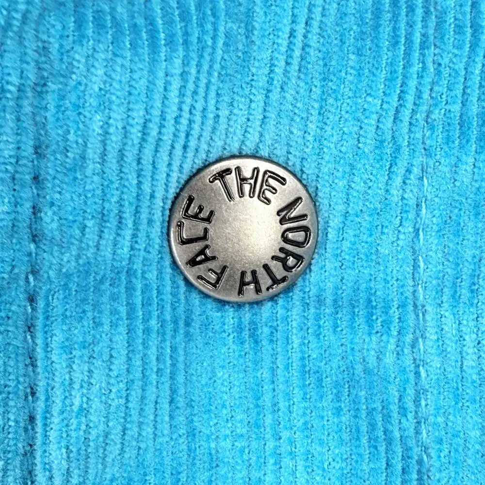 The North Face Junction Corduroy Fleece Lined Jacket Shacket Mens Sz L Blue